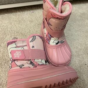 The Children’s Place Pink Unicorn Snow Boots size 6c